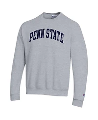 Champion Men's Heather Gray Penn State Nittany Lions Basic Arch Fleece Pullover Sweatshirt