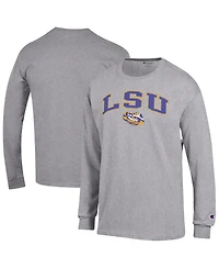 Champion Men's Champion Heather Gray Lsu Tigers Arch Over Logo Long sleeves T-Shirt