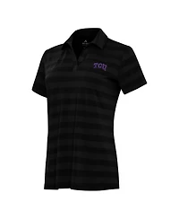 Antigua Women's Black Tcu Horned Frogs Tunnel Polo Shirt