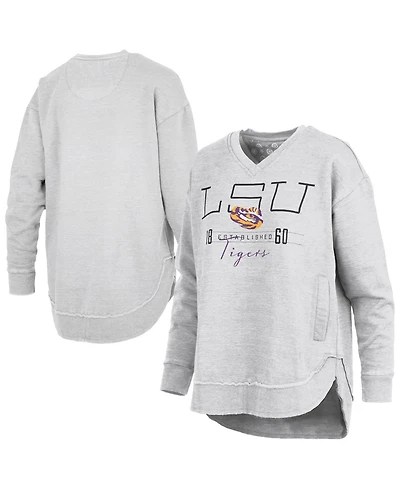 Pressbox Women's Lsu Tigers Marcus East Hall Poncho V-Neck Sweatshirt