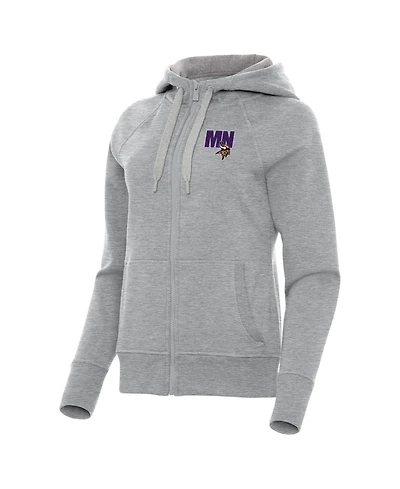 Antigua Women's Minnesota Vikings Victory Full-Zip Raglan-Sleeve Hoodie