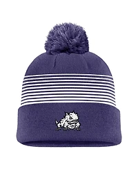 Nike Men's Purple Tcu Horned Frogs 2026 On-Field Peak Cuffed Knit Hat with Pom