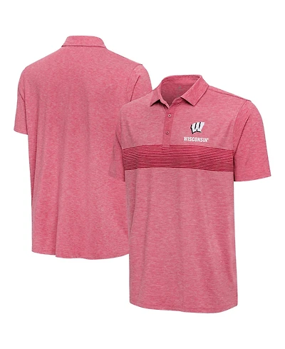 Antigua Men's Heather Red Wisconsin Badgers Dashing Polo Shirt