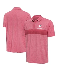 Antigua Men's Heather Red Wisconsin Badgers Dashing Polo Shirt