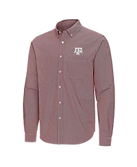 Antigua Men's Maroon Texas A&M Aggies Porter Woven Tri-Blend Long sleeves Button-Down Shirt