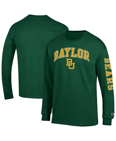 Champion Men's Green Baylor Bears Arch Over Logo 2-Hit Long sleeves T-Shirt