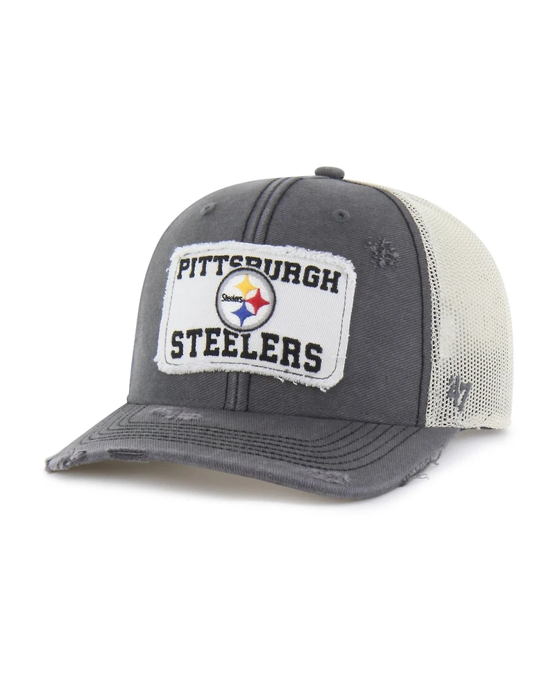 '47 Brand Men's Charcoal Pittsburgh Steelers Egremont Well-Worn Adjustable Trucker Hat