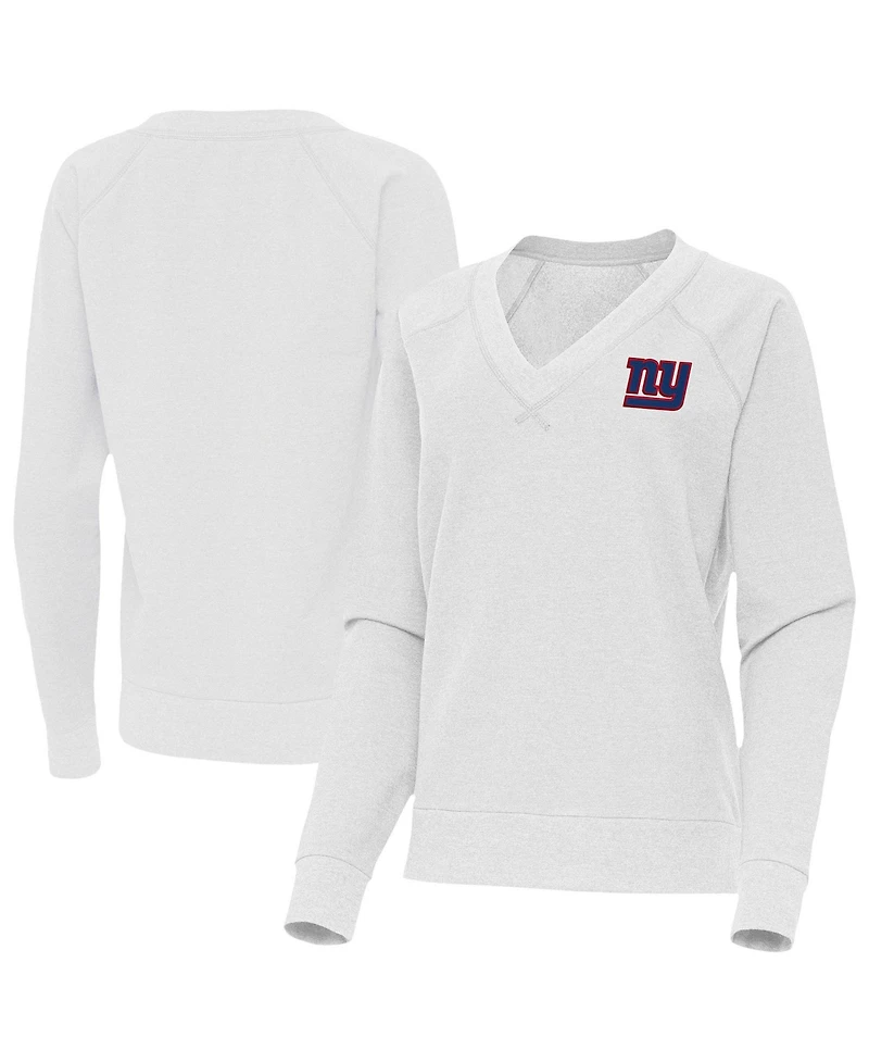 Antigua Women's New York Giants Varsity Tri-Blend V-Neck Long-Sleeve T-Shirt
