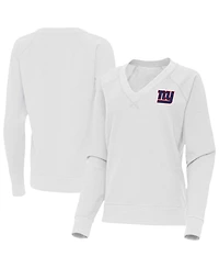 Antigua Women's New York Giants Varsity Tri-Blend V-Neck Long-Sleeve T-Shirt