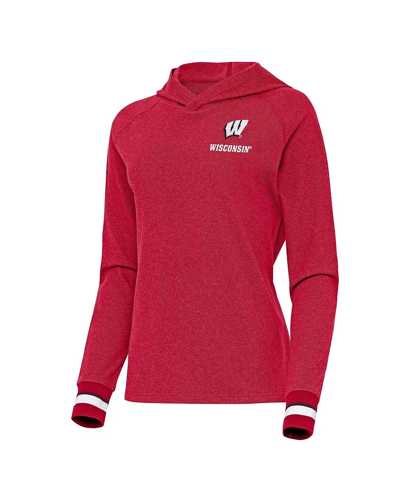 Antigua Women's Red Wisconsin Badgers Trek Pullover Hoodie