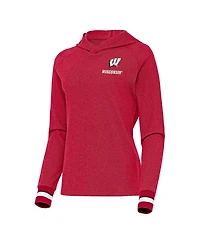 Antigua Women's Red Wisconsin Badgers Trek Pullover Hoodie