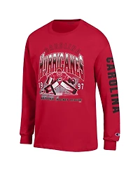 Champion Men's Red Carolina Hurricanes Long sleeves Jersey T-Shirt
