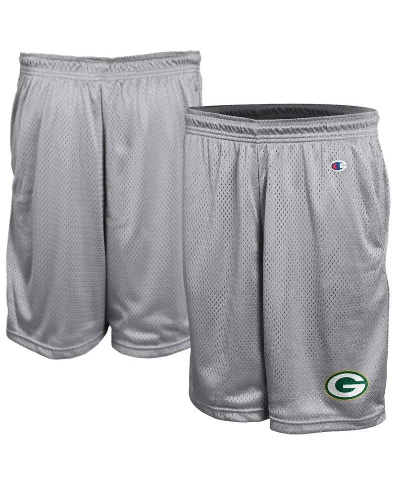 Champion Men's Gray Green Bay Packers Classic Mesh Shorts