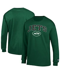 Champion Men's Green New York Jets Arch Over Logo Long sleeves T-Shirt