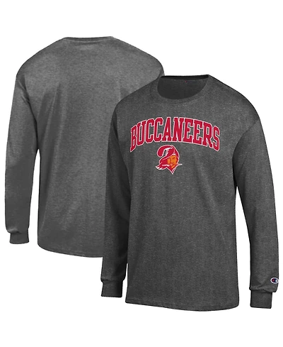 Champion Men's Heather Charcoal Tampa Bay Buccaneers Arch Over Logo Long sleeves T-Shirt