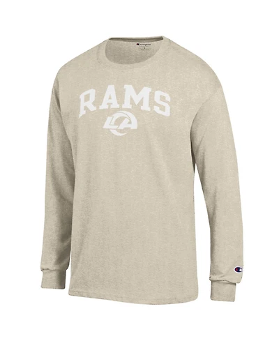 Champion Men's Heather Oatmeal Los Angeles Rams Jersey Long sleeves T-Shirt