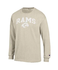 Champion Men's Heather Oatmeal Los Angeles Rams Jersey Long sleeves T-Shirt