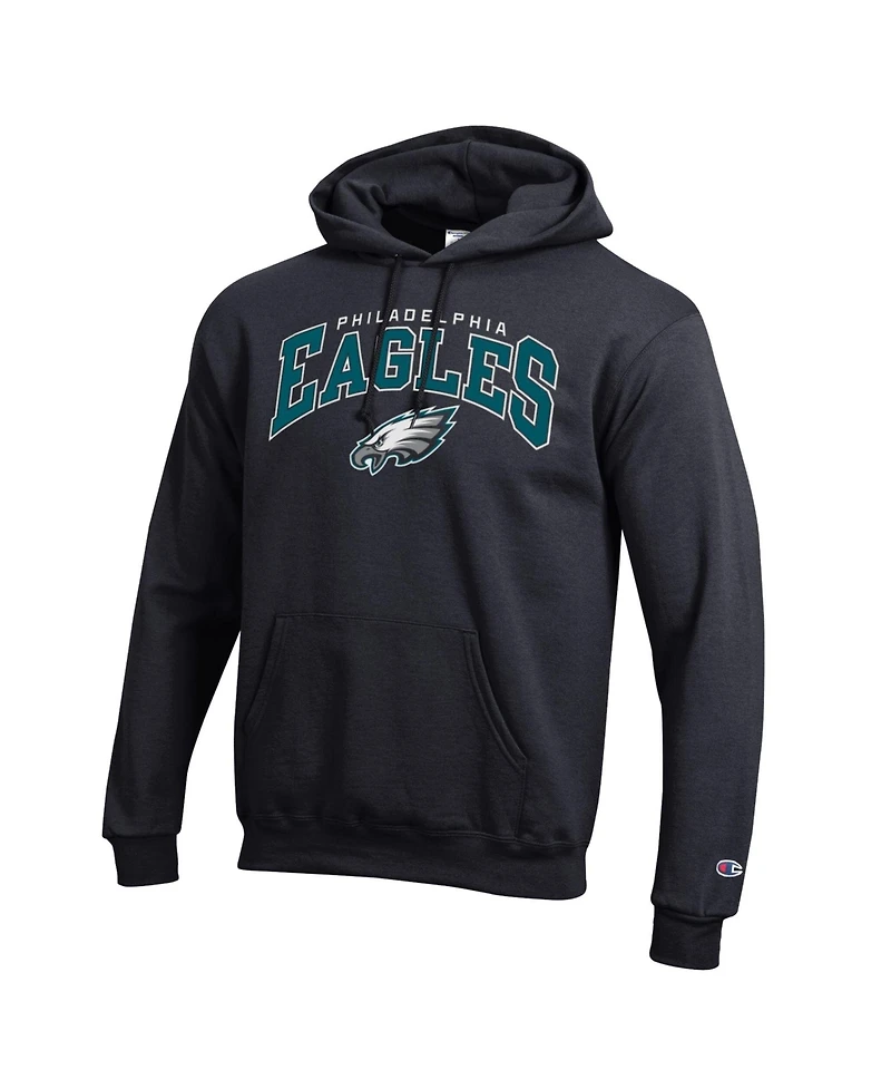 Champion Men's Black Philadelphia Eagles Power Blend Arch over Logo Hoodie