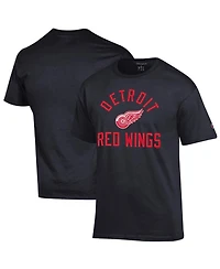 Champion Men's Black Detroit Red Wings Primary Logo Jersey T-Shirt