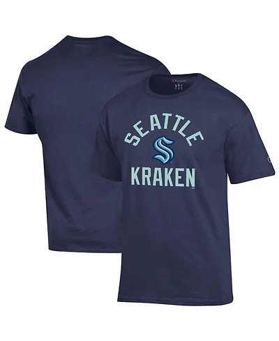 Champion Men's Deep Sea Blue Seattle Kraken Primary Logo Jersey T-Shirt