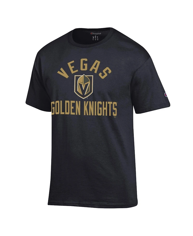 Champion Men's Black Vegas Golden Knights Primary Logo Jersey T-Shirt