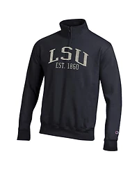 Champion Men's Black Lsu Tigers Powerblend Quarter-Zip Pullover Sweatshirt