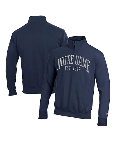Champion Men's Navy Notre Dame Fighting Irish Powerblend Quarter-Zip Pullover Sweatshirt