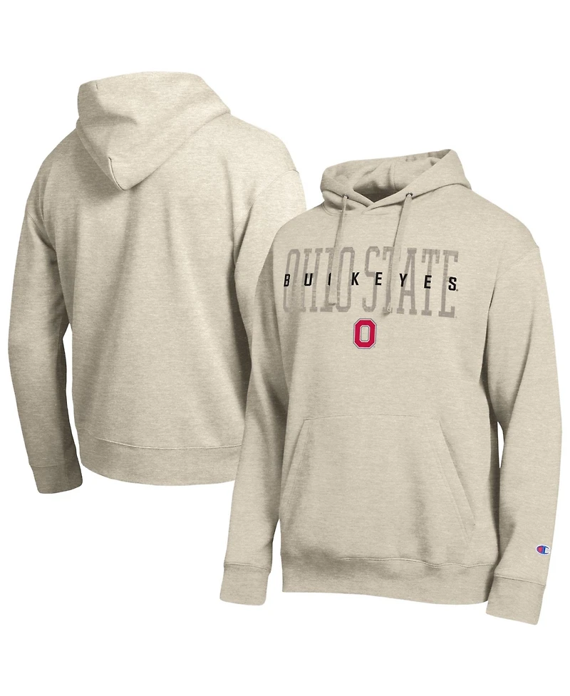 Champion Men's Oatmeal Ohio State Buckeyes All-Star Neutral Stack Hoodie