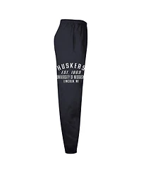 Champion Men's Black Nebraska Huskers Powerblend Banded Fleece Sweatpants
