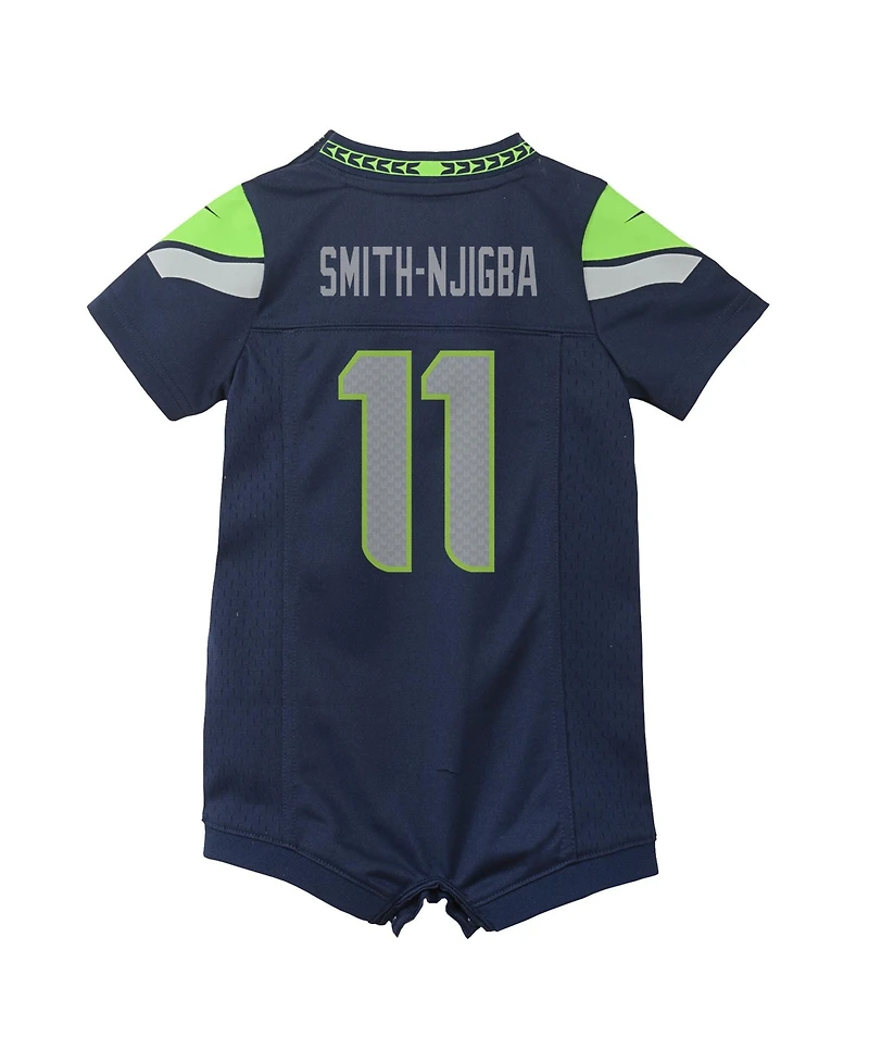 Nike Baby Boys and Girls Jaxon Smith-Njigba Navy Seattle Seahawks Romper Game Jersey