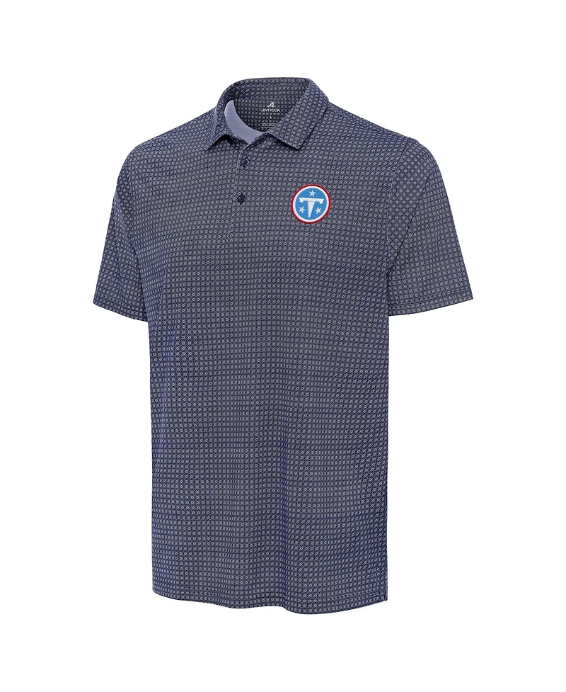 Antigua Men's Navy Tennessee Titans Mosaic Polo Shirt