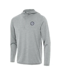Antigua Men's Heather Gray Motor City Golf Club Tidy Quarter-Zip Hoodie