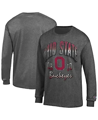 Champion Men's Heather Charcoal Ohio State Buckeyes Bold Long-Sleeve T-Shirt