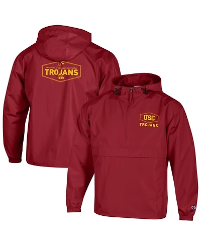 Champion Men's Cardinal Usc Trojans Delay Packable Half-Zip Jacket