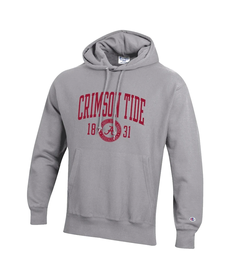 Champion Men's Heather Gray Alabama Crimson Tide Established Reverse Weave Hoodie