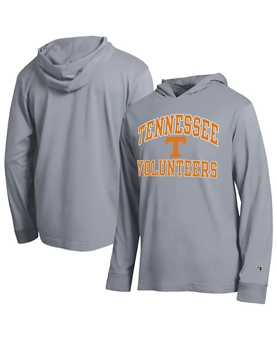 Champion Men's Heather Gray Tennessee Volunteers High Motor All-Star Long sleeves Hooded T-Shirt