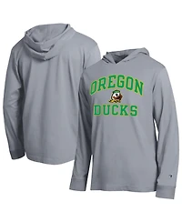 Champion Men's Heather Gray Oregon Ducks High Motor All-Star Long sleeves Hooded T-Shirt