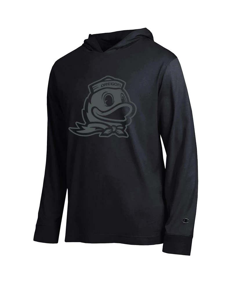 Champion Men's Black Oregon Ducks Tonal All-Star Long sleeves Hooded T-Shirt