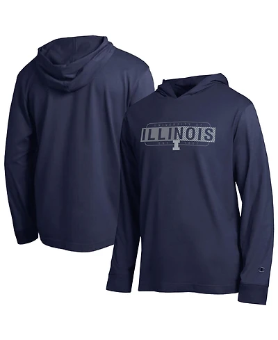 Champion Men's Navy Illinois Fighting Illini Gradient All-Star Long sleeves Hooded T-Shirt