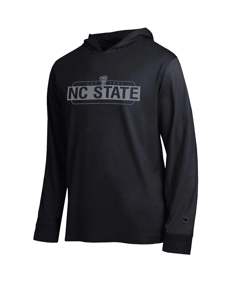 Champion Men's Black Nc State Wolfpack Gradient All-Star Long sleeves Hooded T-Shirt