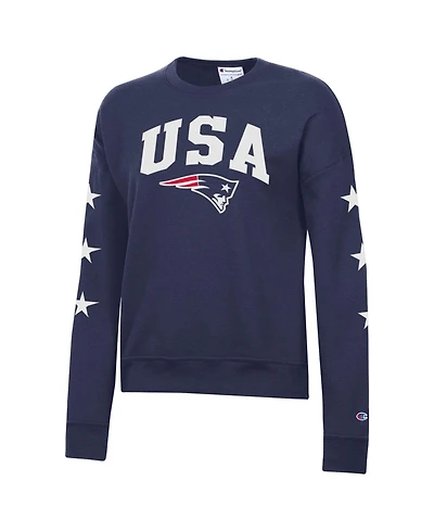 Champion Women's Star-Spangled New England Patriots Crew Neck Sweatshirt
