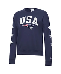 Champion Women's Star-Spangled New England Patriots Crew Neck Sweatshirt