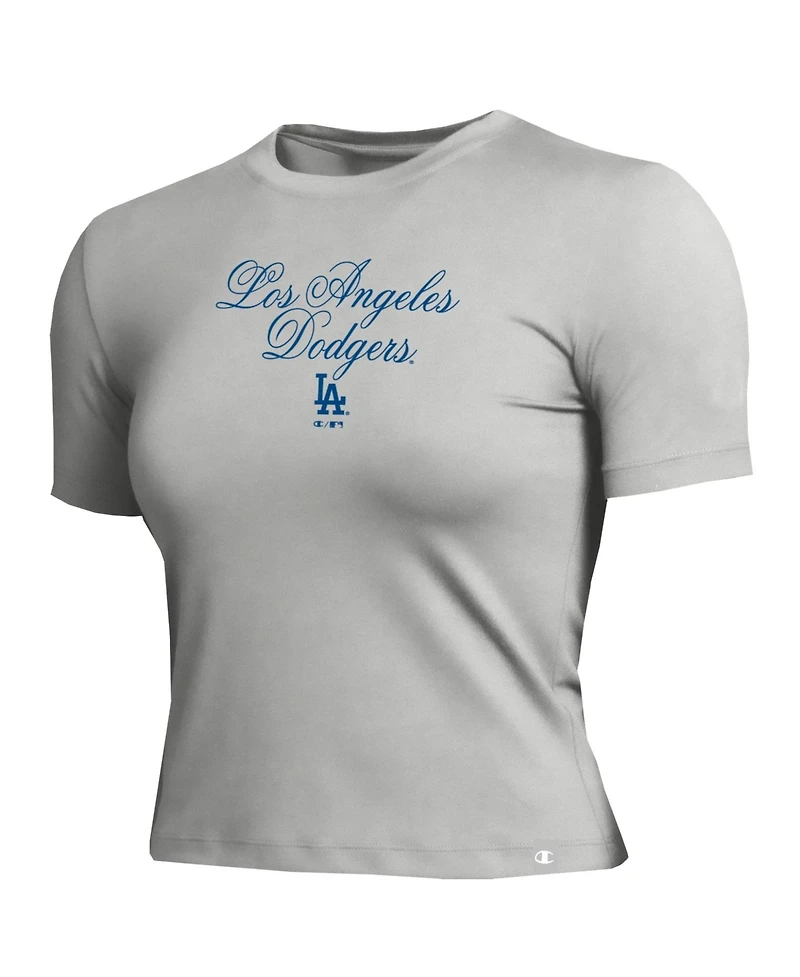 Champion Women's Los Angeles Dodgers Cropped Fitted Graphic T-Shirt