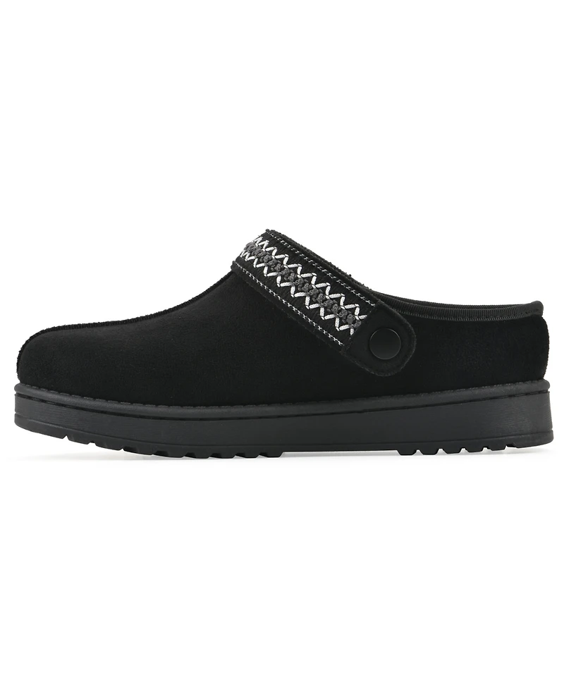 White Mountain Women's Incast Faux Fur-Lined Clogs
