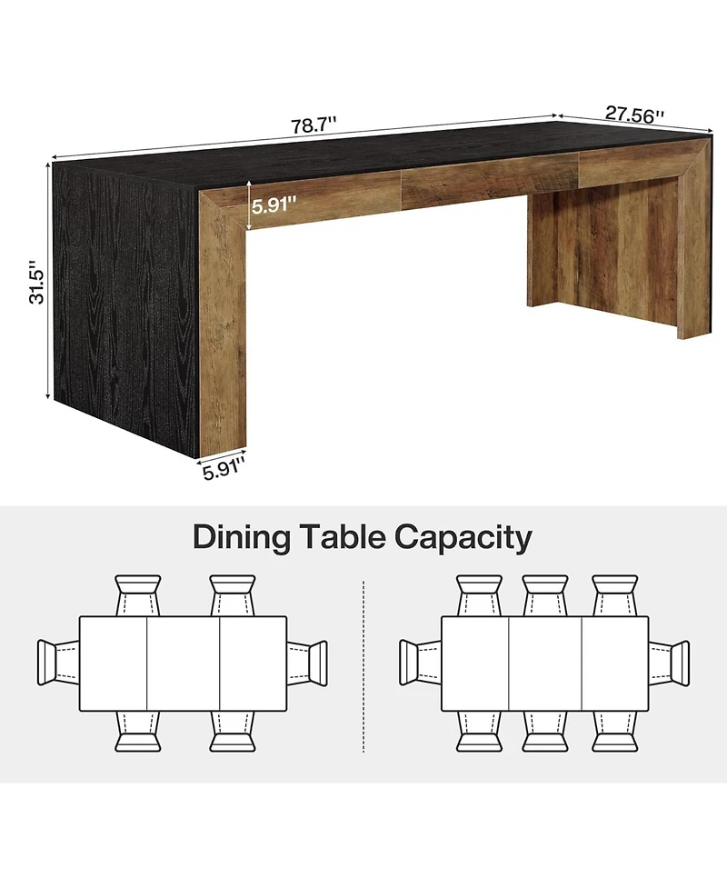 Tribesigns 78.7-Inch Dining Table for 6-8 People, Extra Long, Heavy Duty
