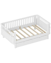Streamdale Furniture Twin Size Wood Platform Bed with Rails for Kids