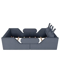 Streamdale Furniture Twin Upholstered Platform Bed with Rabbit Cushion and Removable Side Rails