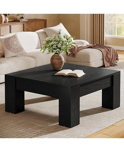 Tribesigns Square Coffee Table, 39-Inch Wooden Table with Sturdy Legs, Easy Assembly