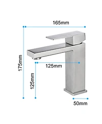 Thirtypeachy Single Handle Waterfall Bathroom Sink Faucet, Stainless Steel Deck-Mounted Vanity Faucet with Hot and Cold Control
