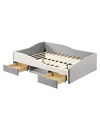 Streamdale Furniture Full Size Upholstered Daybed Frame with 2 Storage Drawers